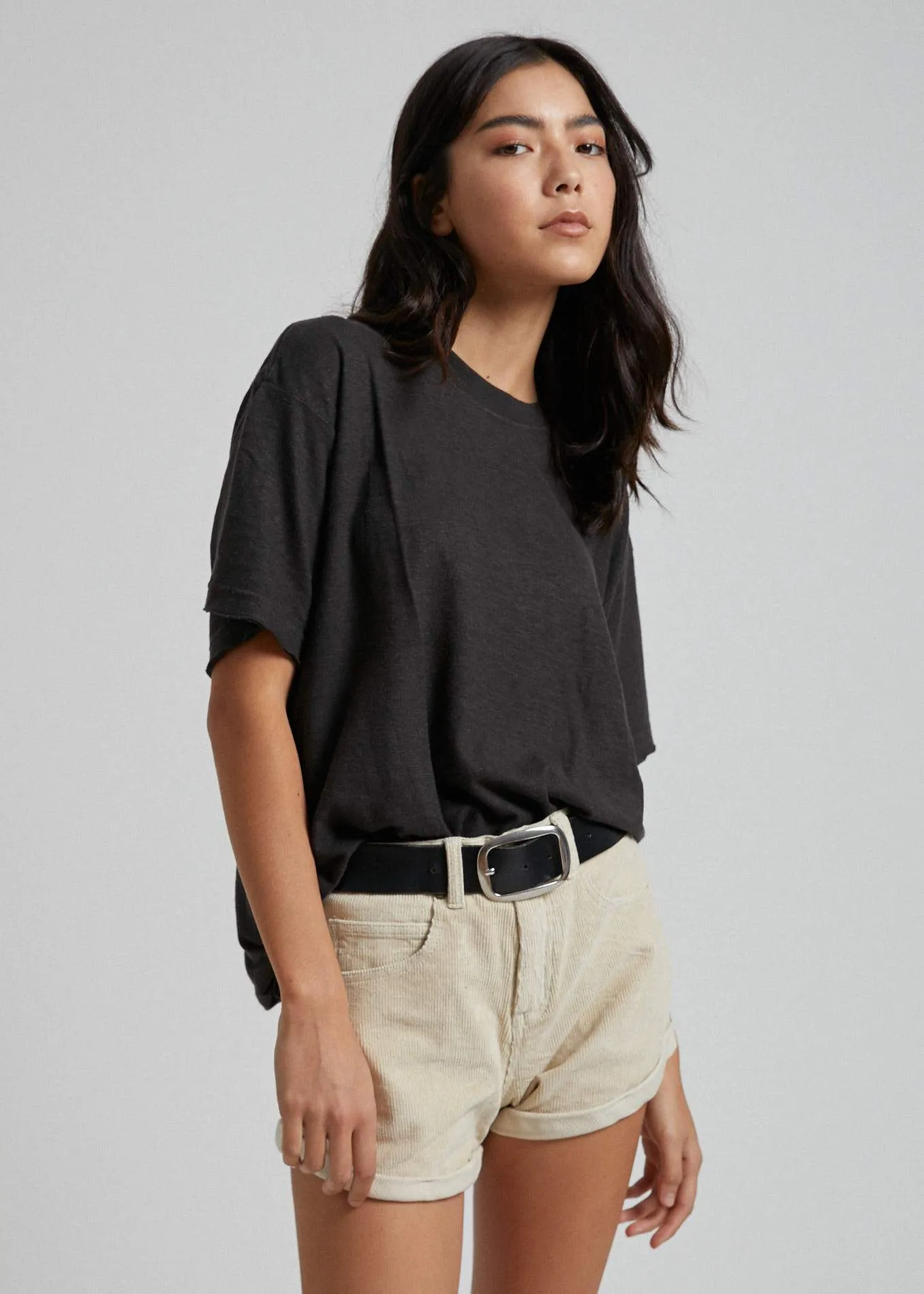 Afends Womens Slay - Hemp Oversized Tee - Raven