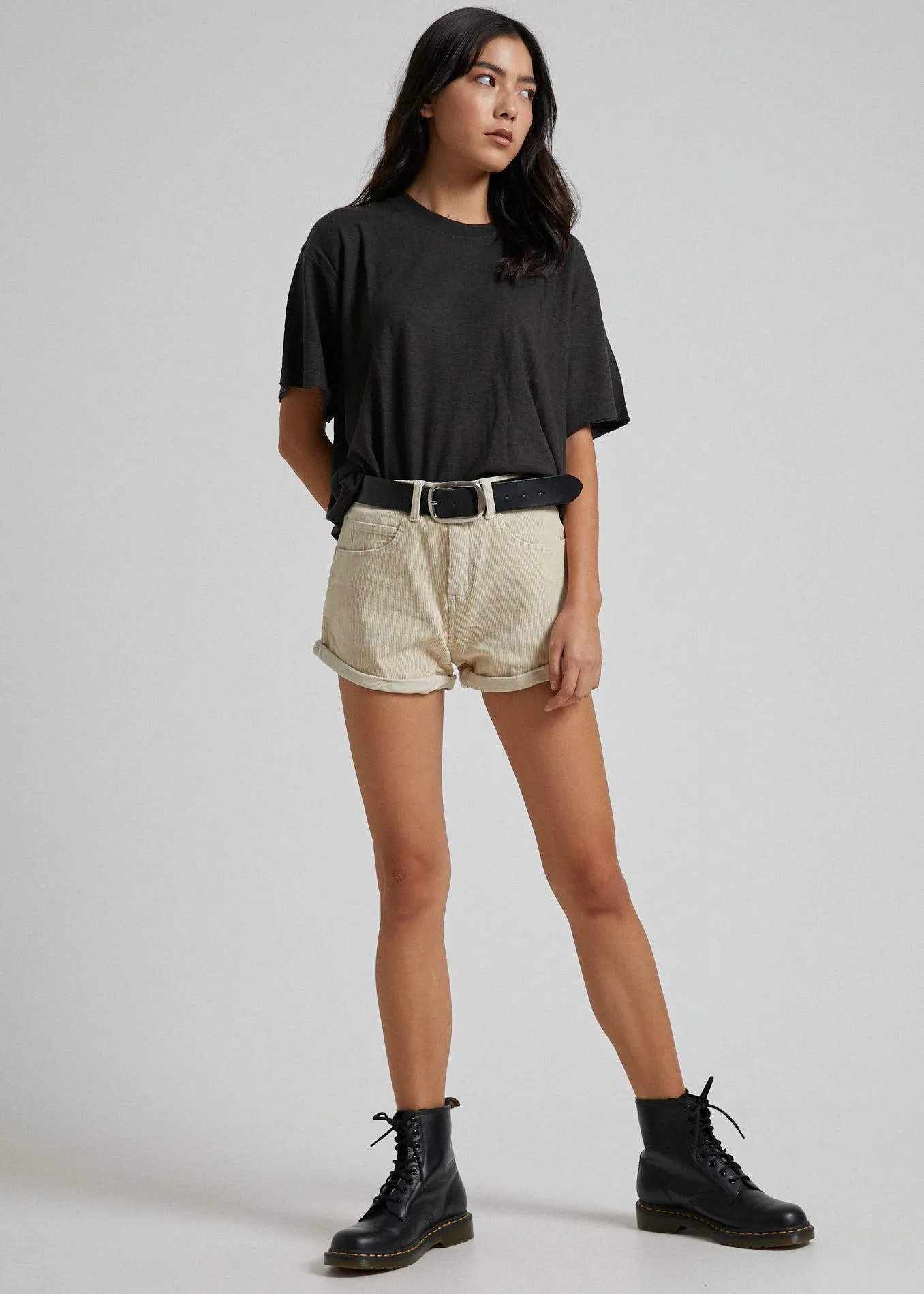 Afends Womens Slay - Hemp Oversized Tee - Raven