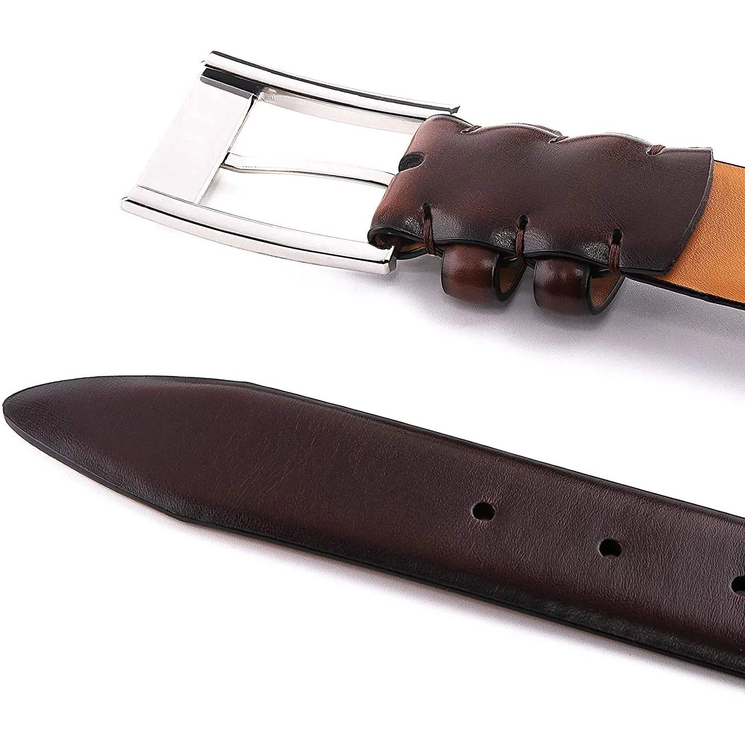 Belts for Men | Handmade Genuine Leather | 100% Cow Leather | Color 1233 Brown