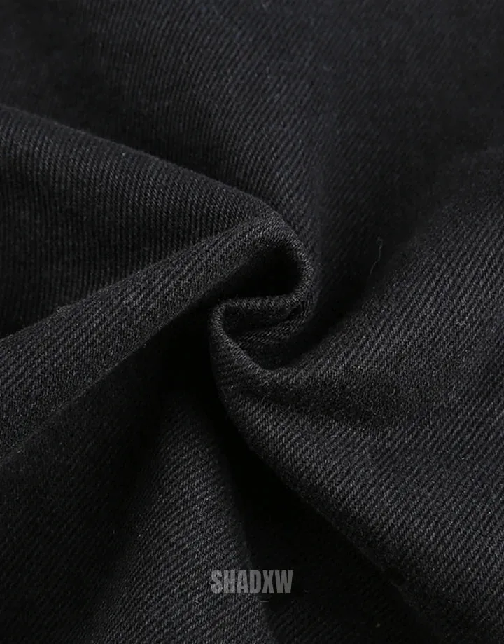Black Cargo Pants with White Stitching