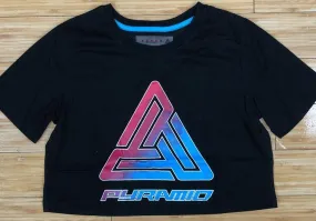 Black pyramid- ombré logo crop tee (women)