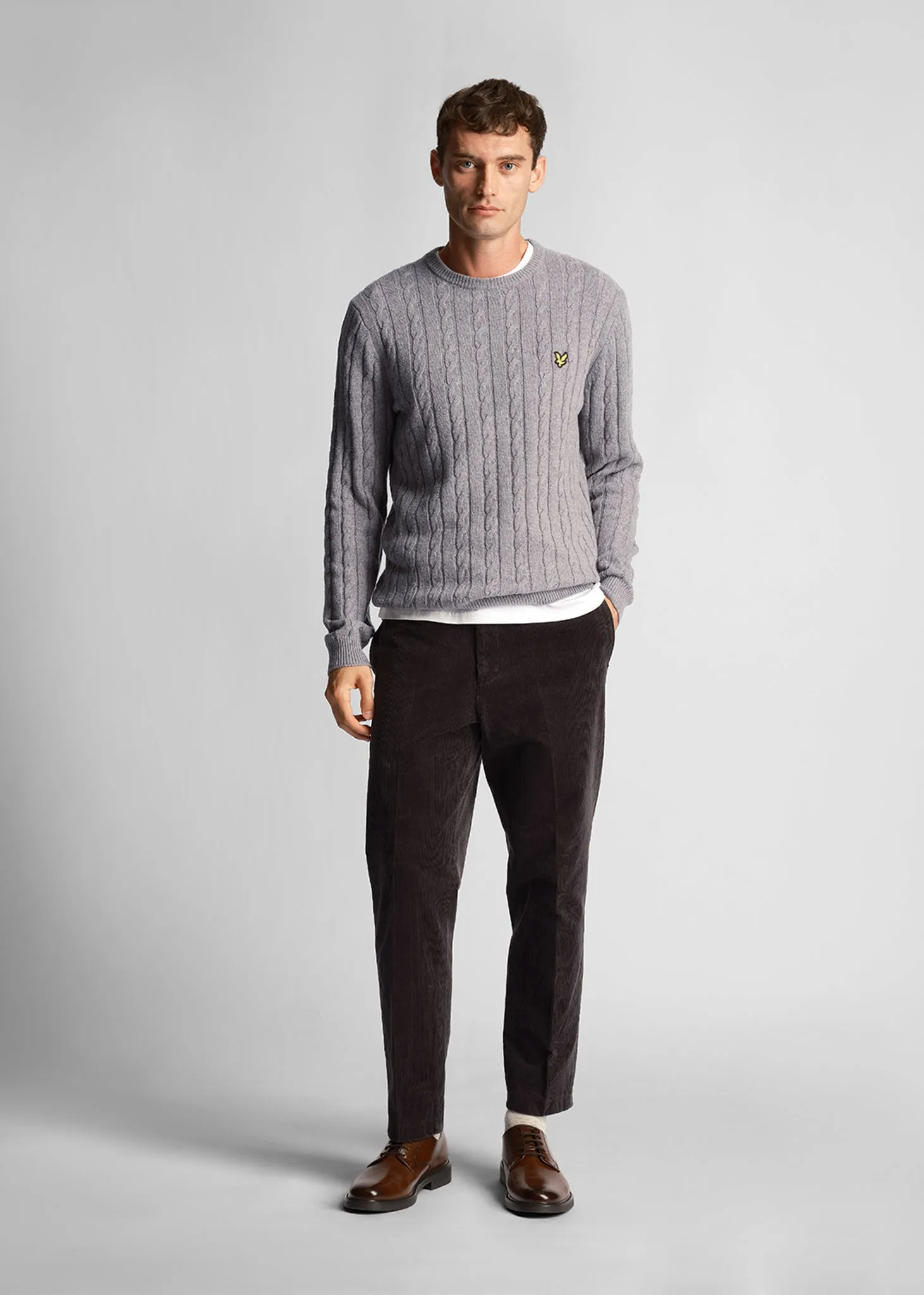 Cable jumper - mid grey marl