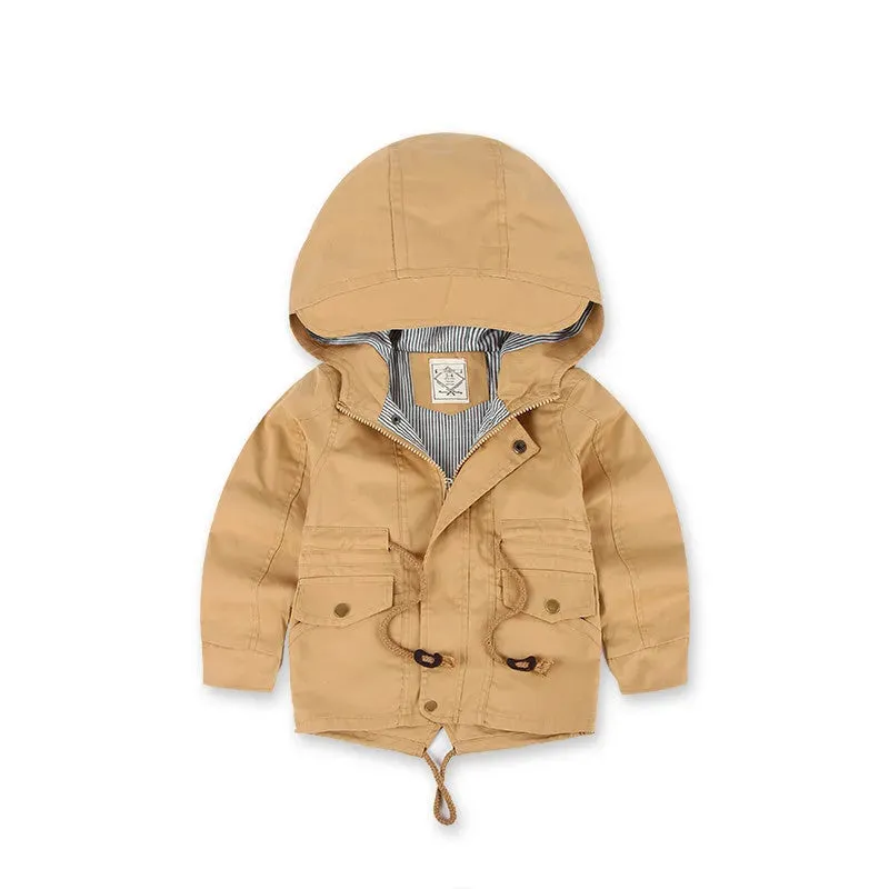 Children Cashmere Hoodie Windproof Winter jacket kids