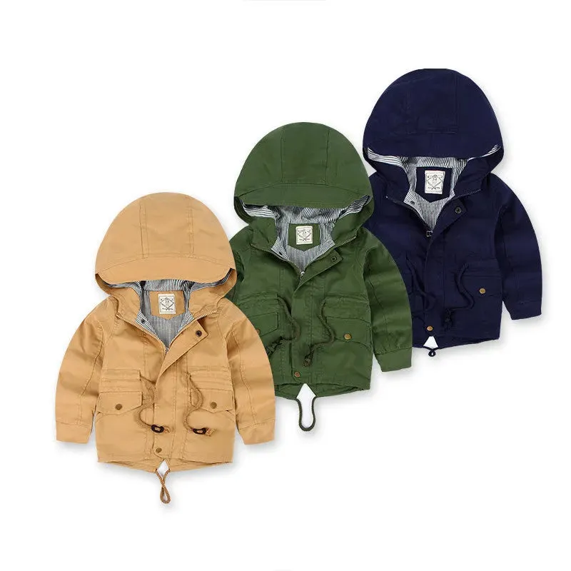 Children Cashmere Hoodie Windproof Winter jacket kids
