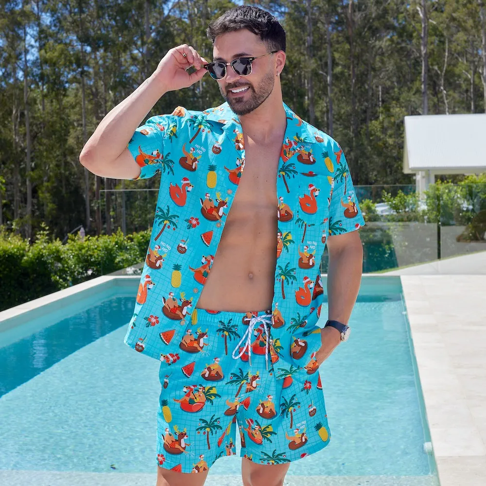 Christmas Pool Party - Recycled Swim Shorts