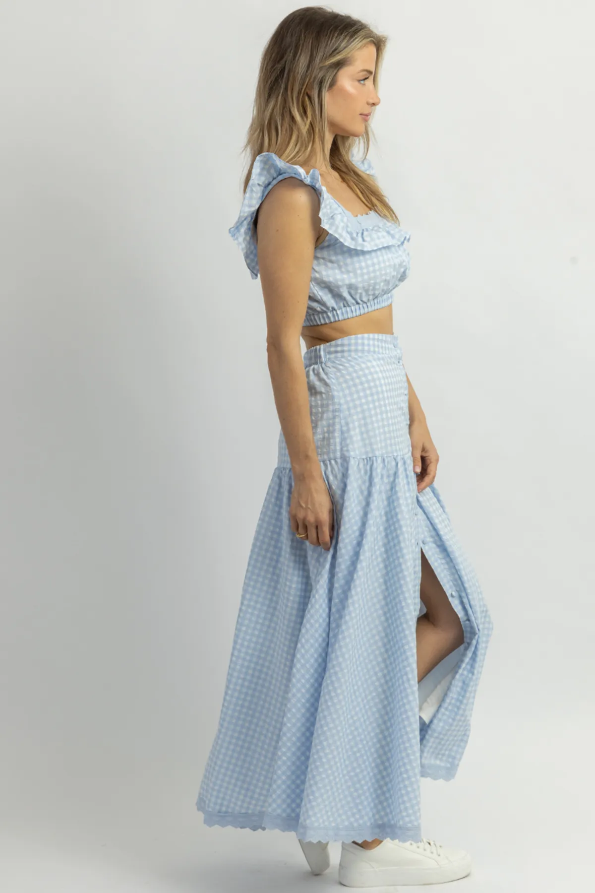 EAST SIDE RUFFLED MIDI SKIRT SET