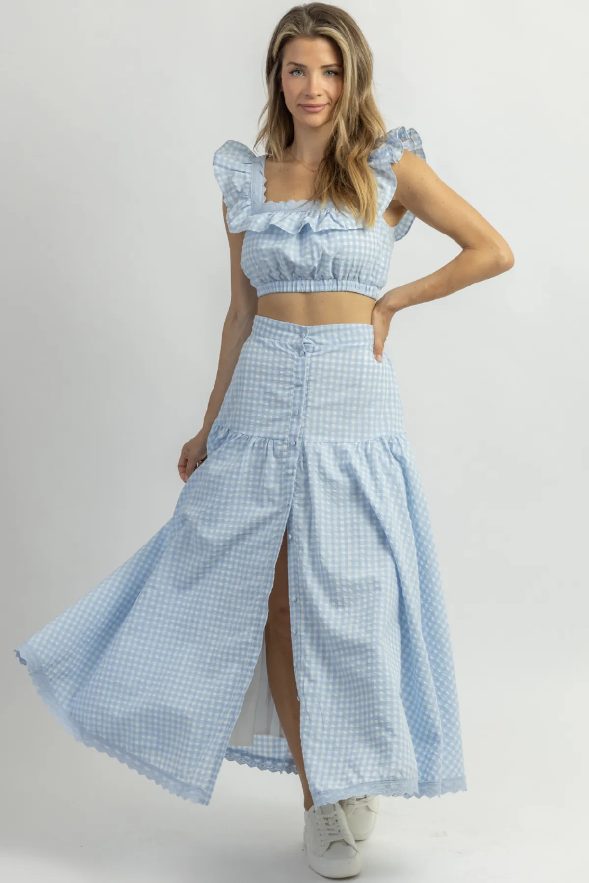 EAST SIDE RUFFLED MIDI SKIRT SET