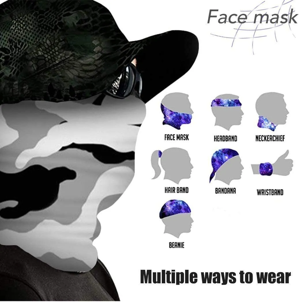 Face Cloth Bandana Neckerchief Wristband, Breathable Unisex, Skull Design