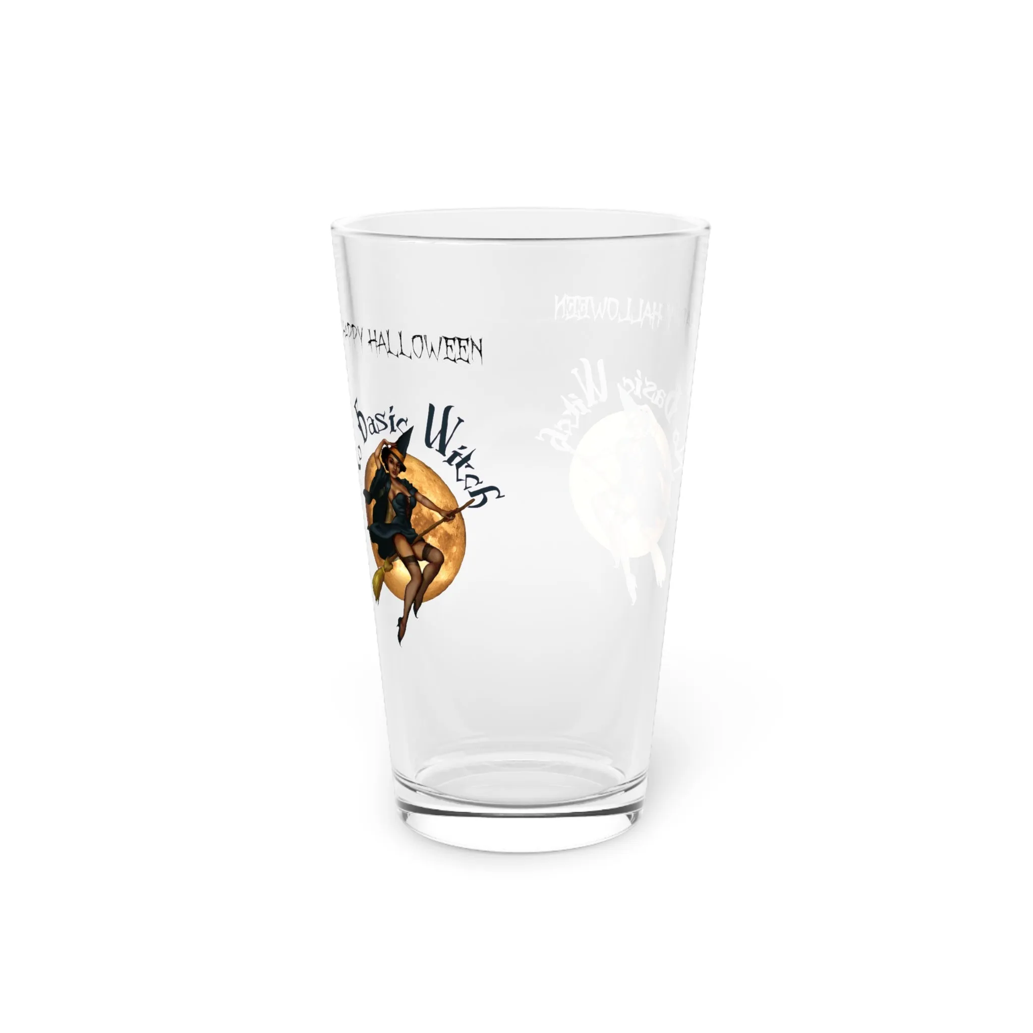 Halloween Drinking Water Pint Glass, 16oz , No Basic Witches