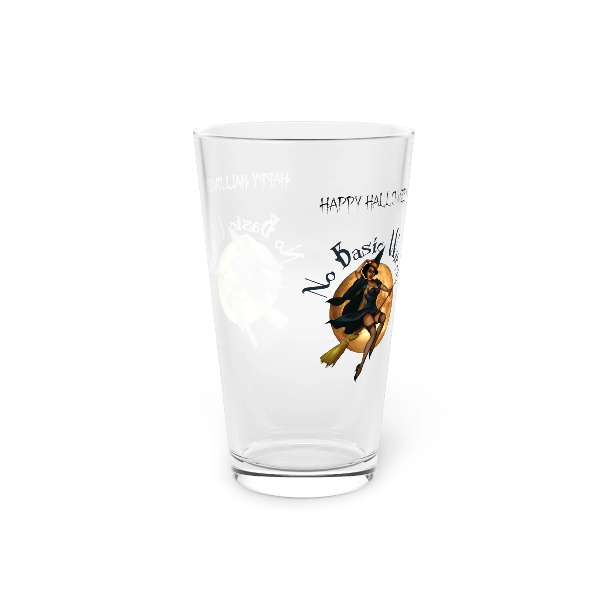 Halloween Drinking Water Pint Glass, 16oz , No Basic Witches
