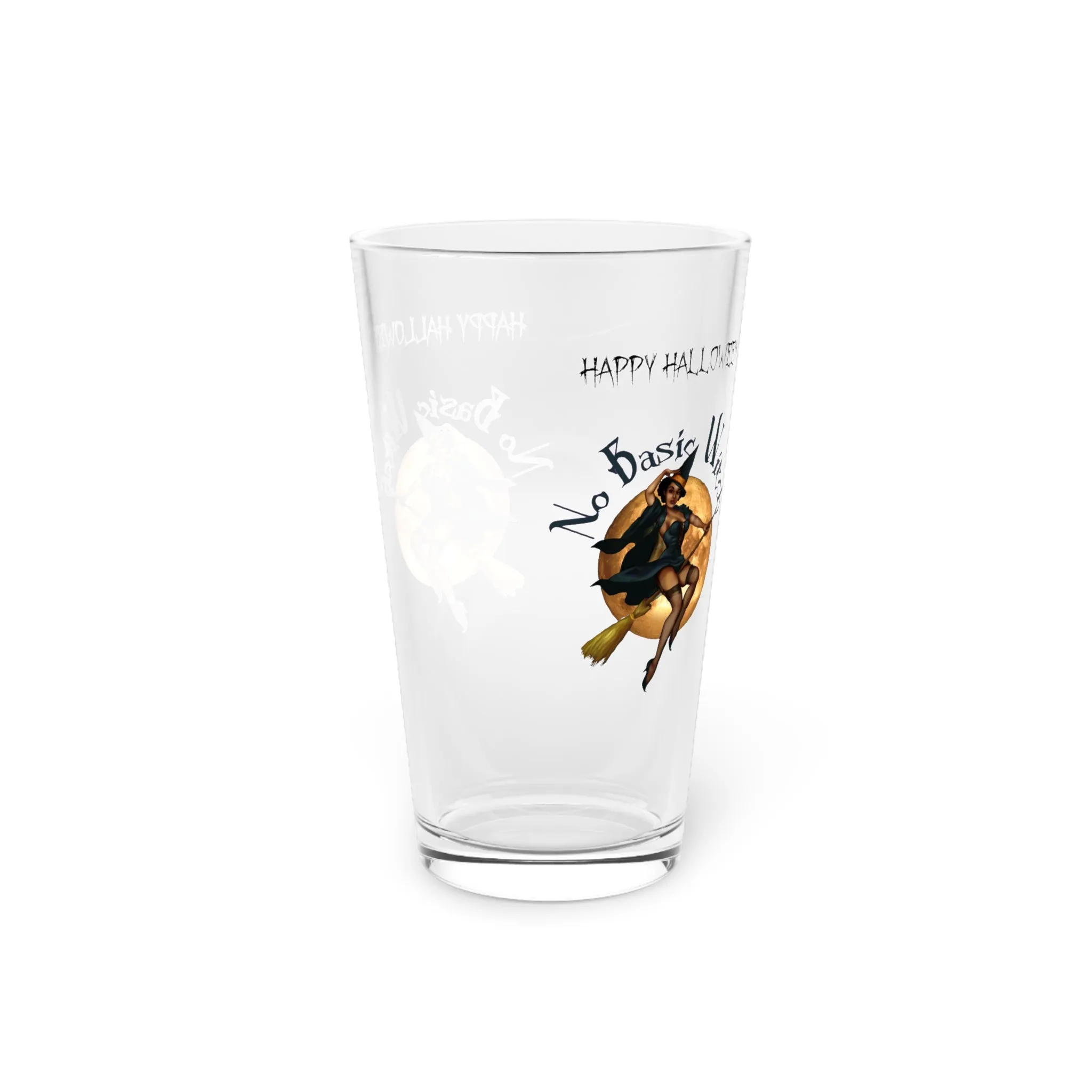 Halloween Drinking Water Pint Glass, 16oz , No Basic Witches