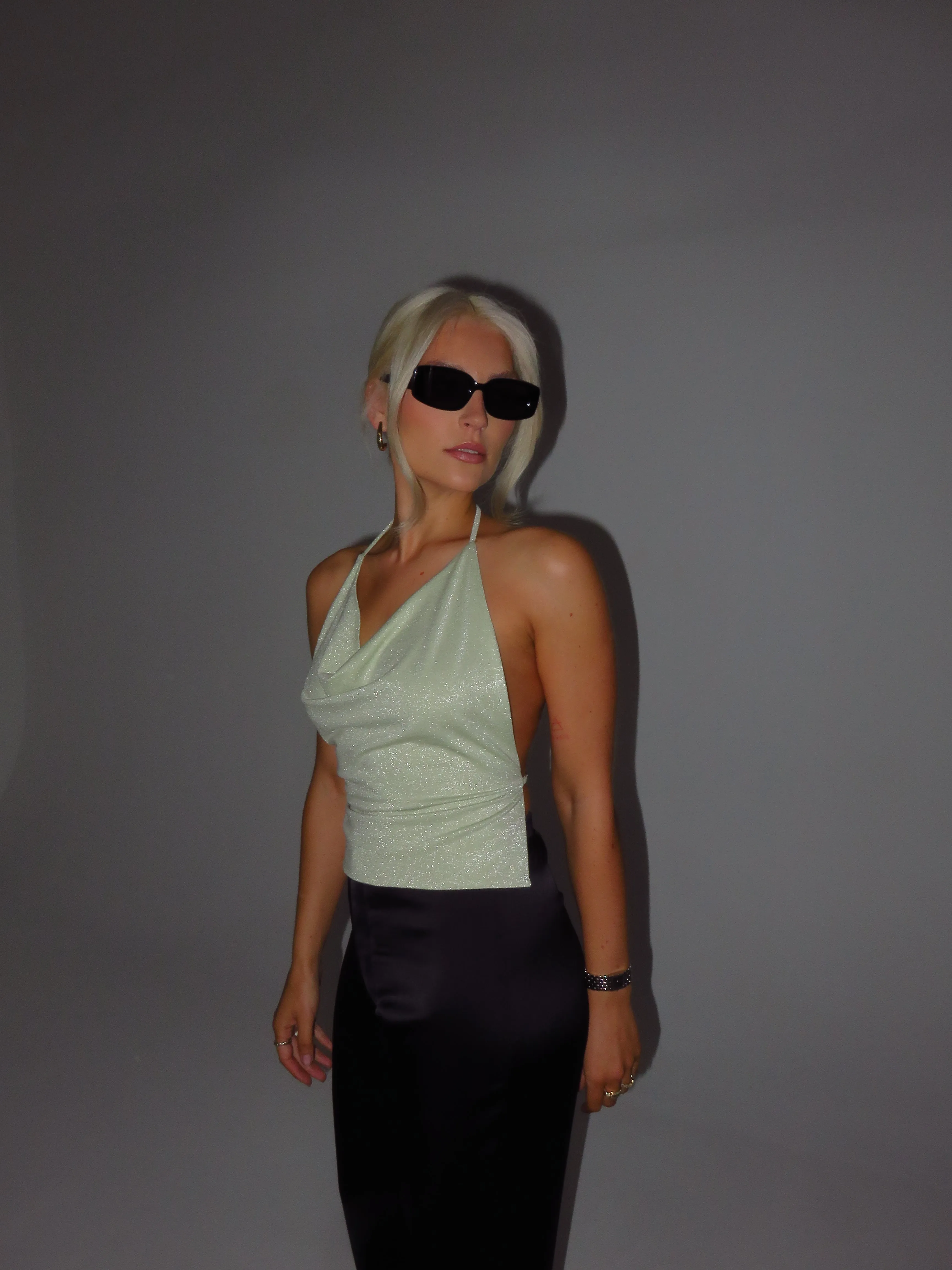 Jewel Backless Top Light Green