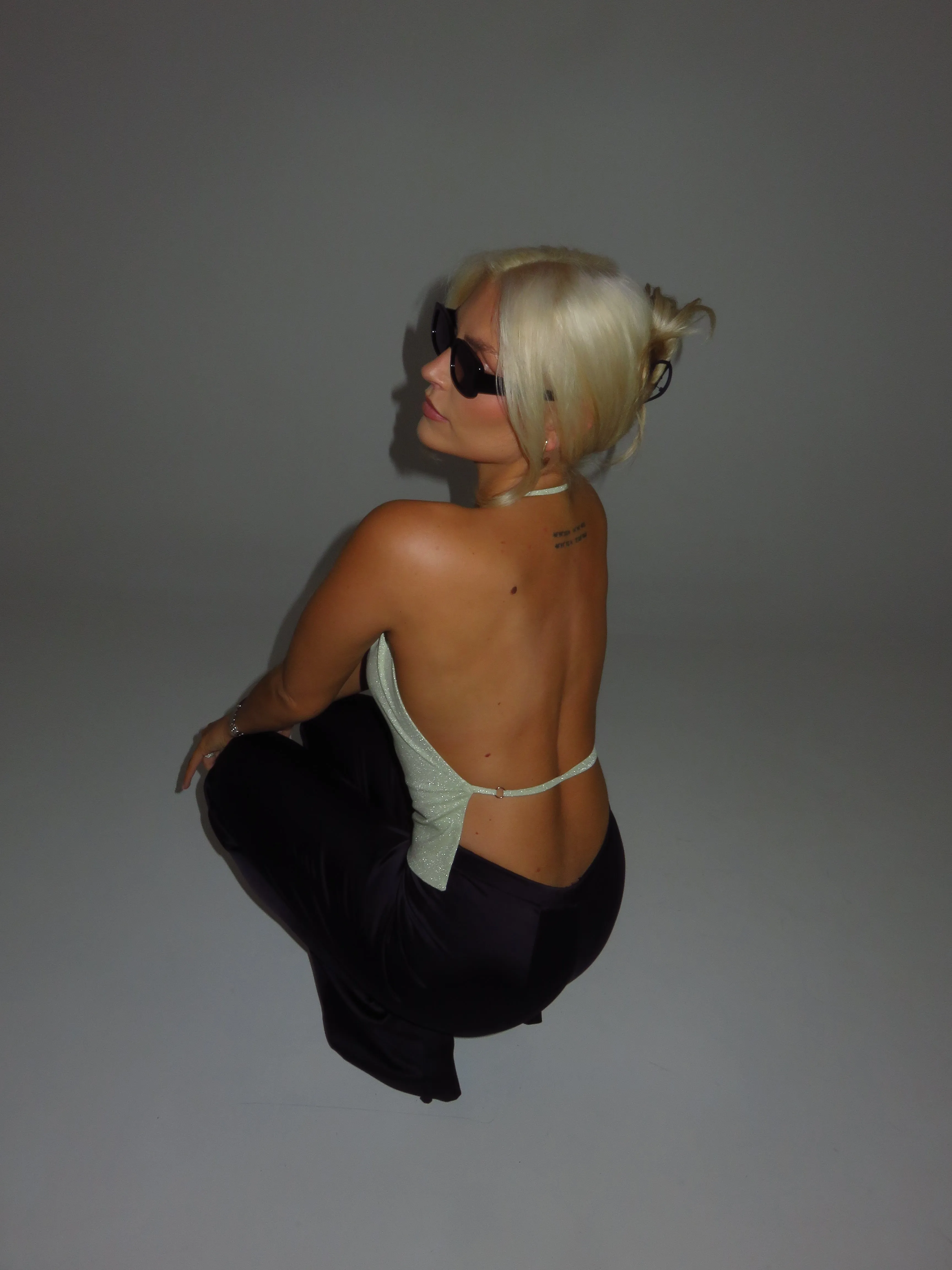 Jewel Backless Top Light Green