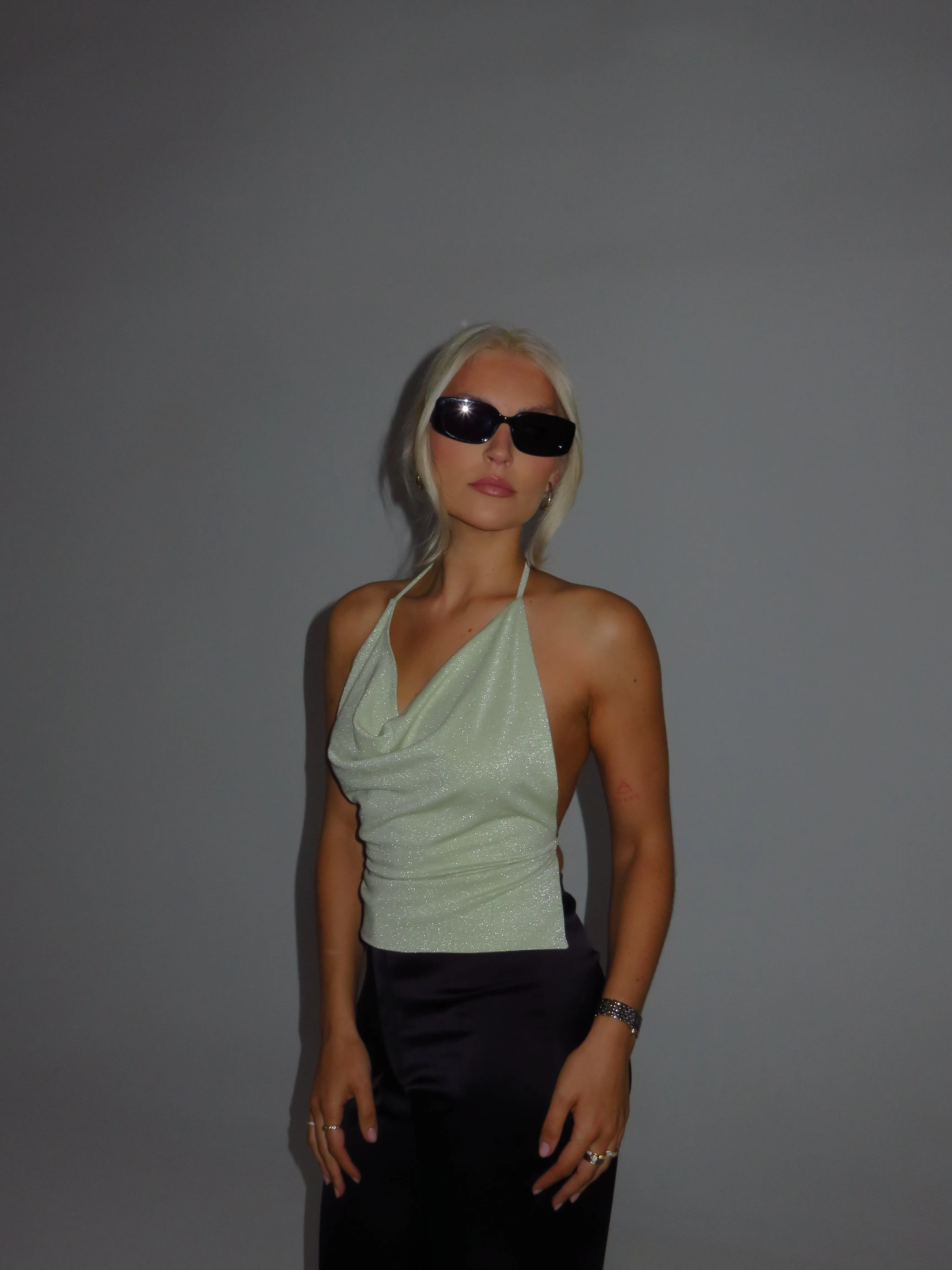 Jewel Backless Top Light Green