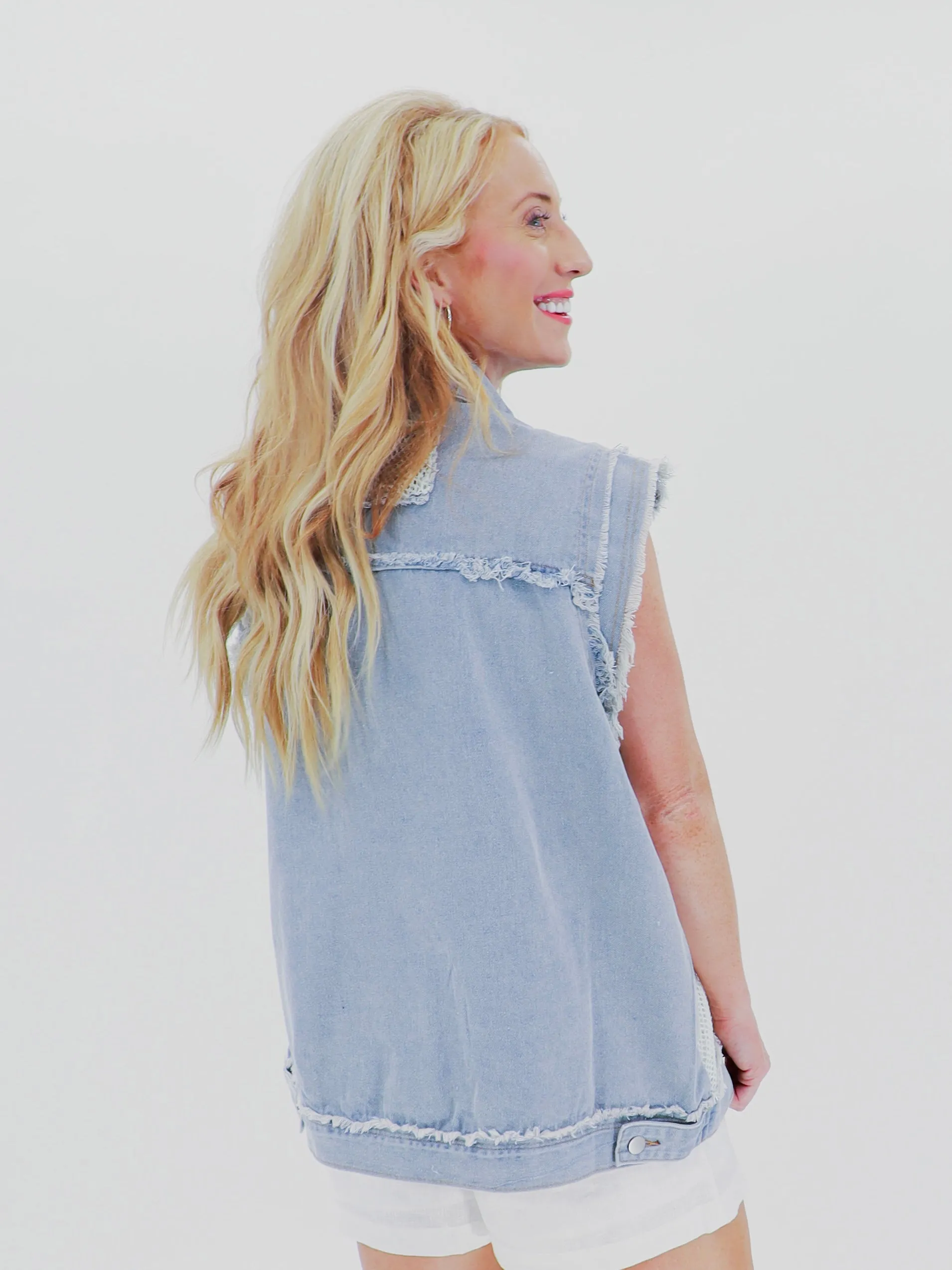 Lacy's Lace Denim Vest