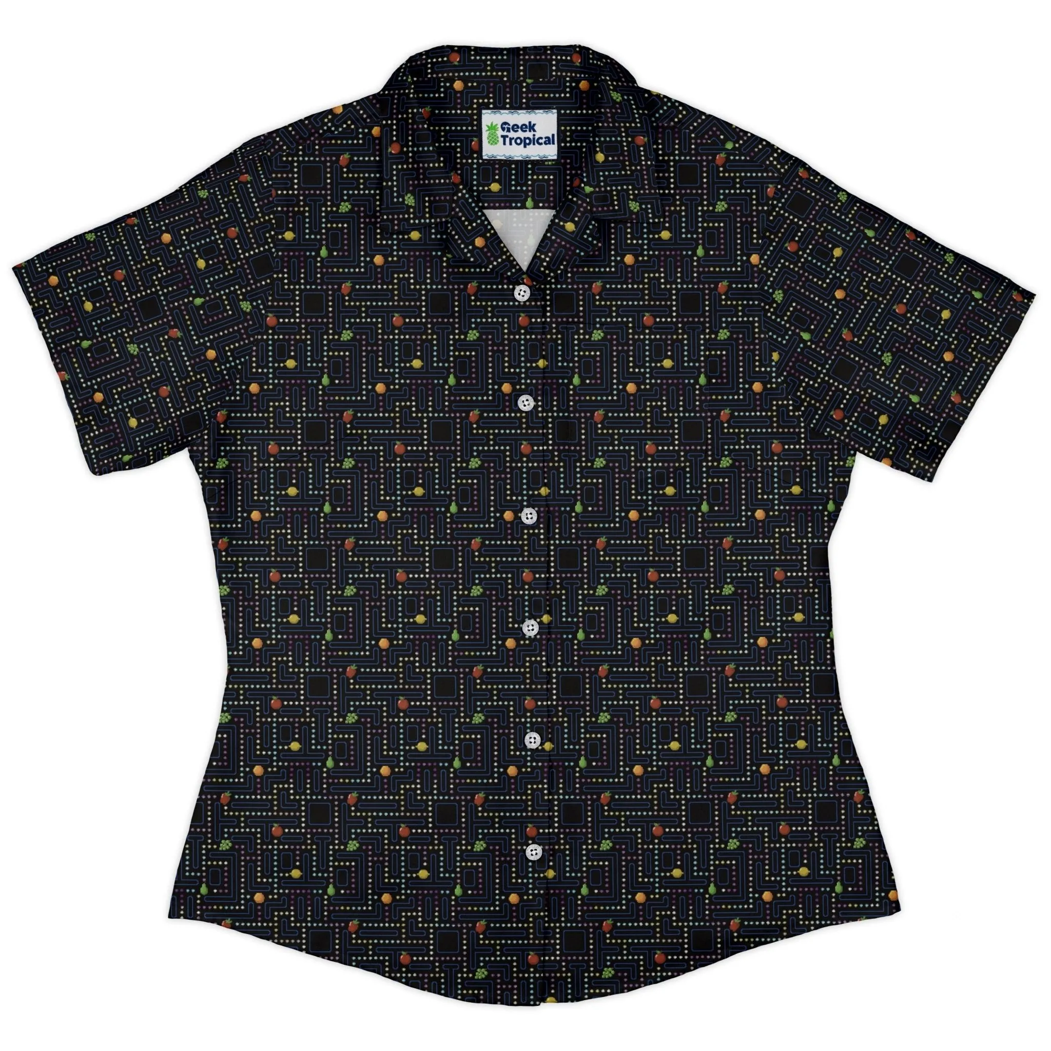 Maze Muncher Arcade Game Curvy Button Up Shirt