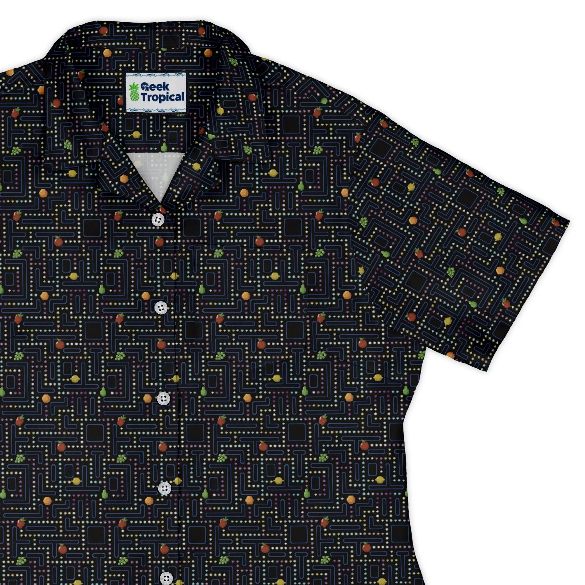 Maze Muncher Arcade Game Curvy Button Up Shirt