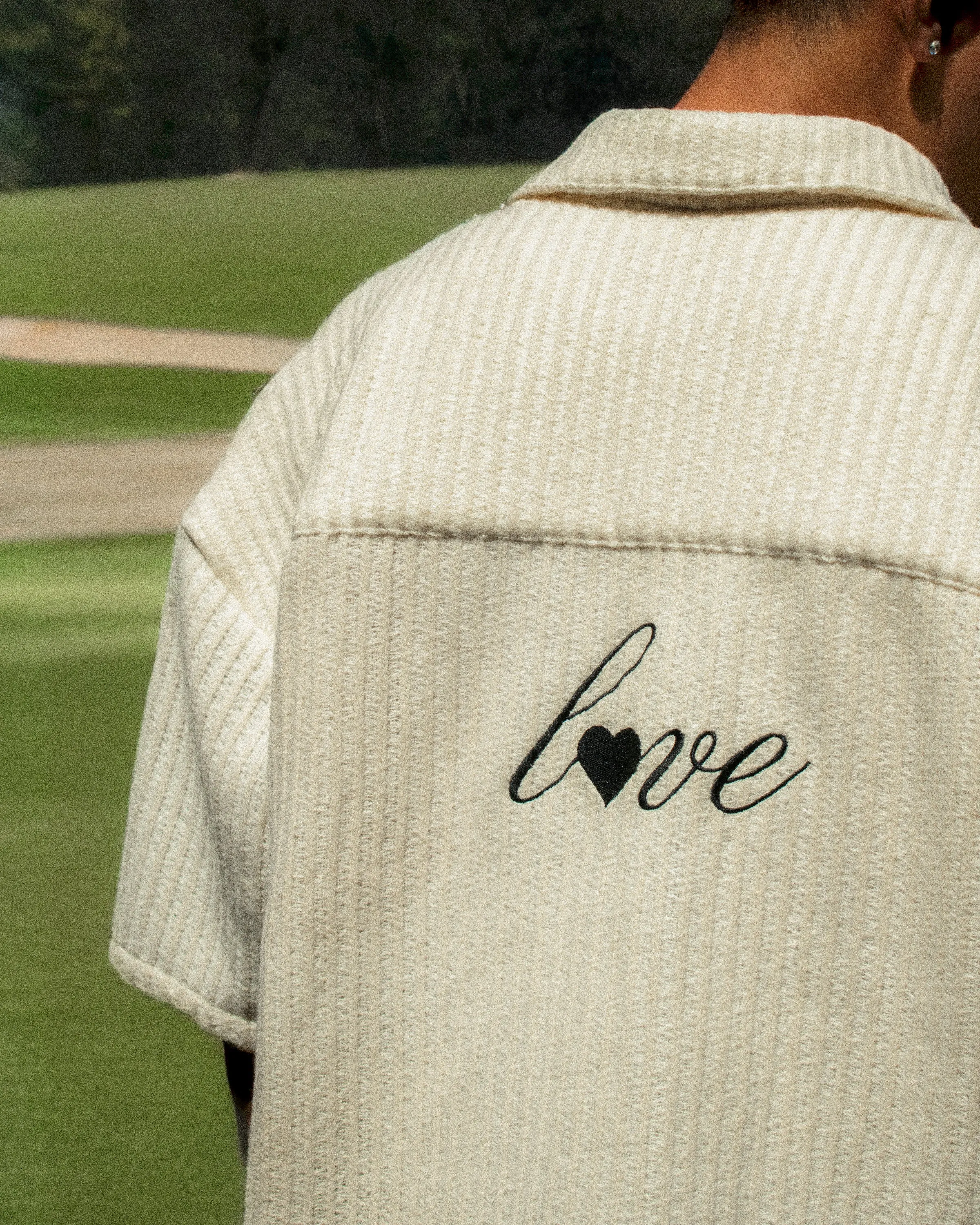 oversized box fit | polo shirt | button-down | drop shoulder | knitted thick wool | crème