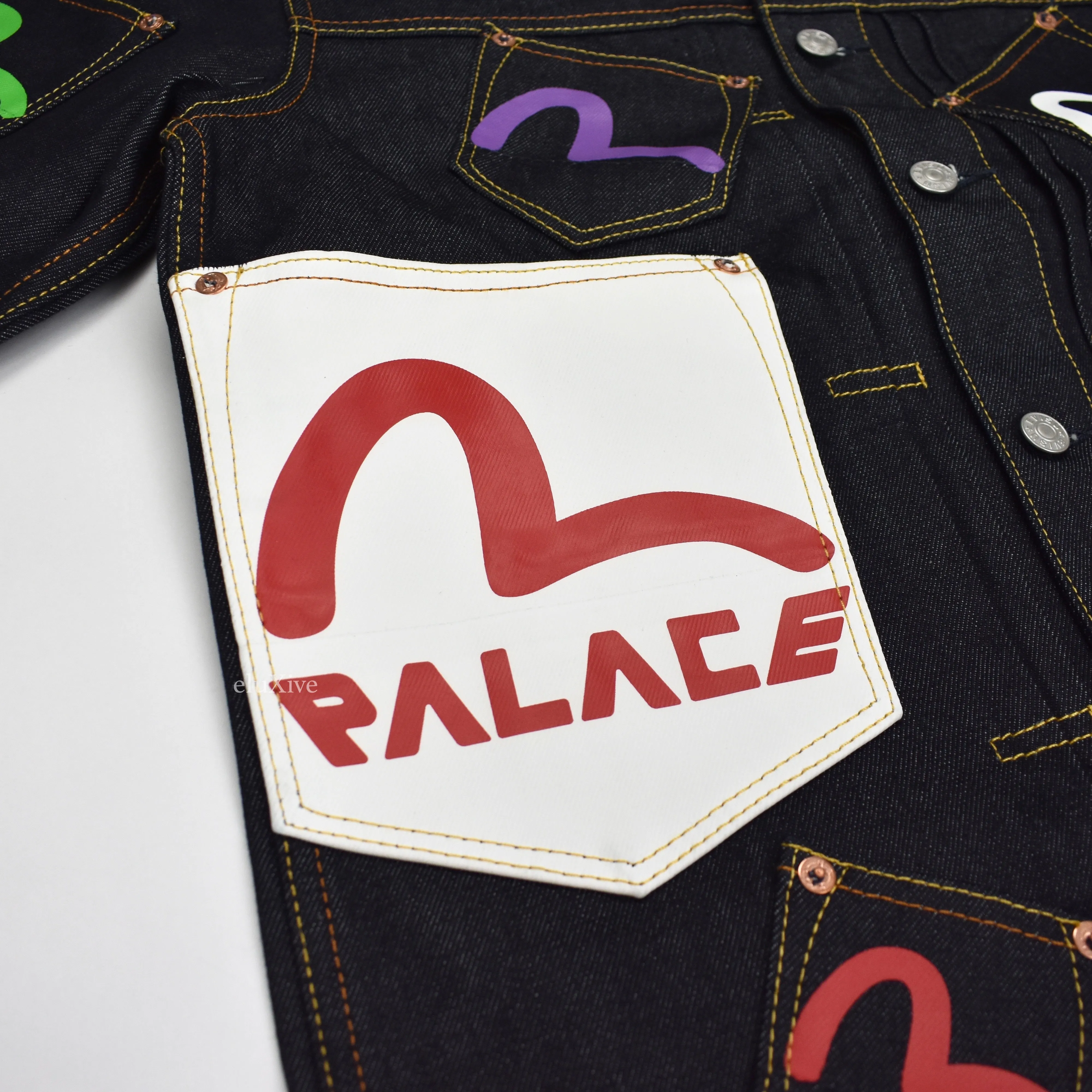 Palace x Evisu - Logo Pocket Denim Trucker Jacket
