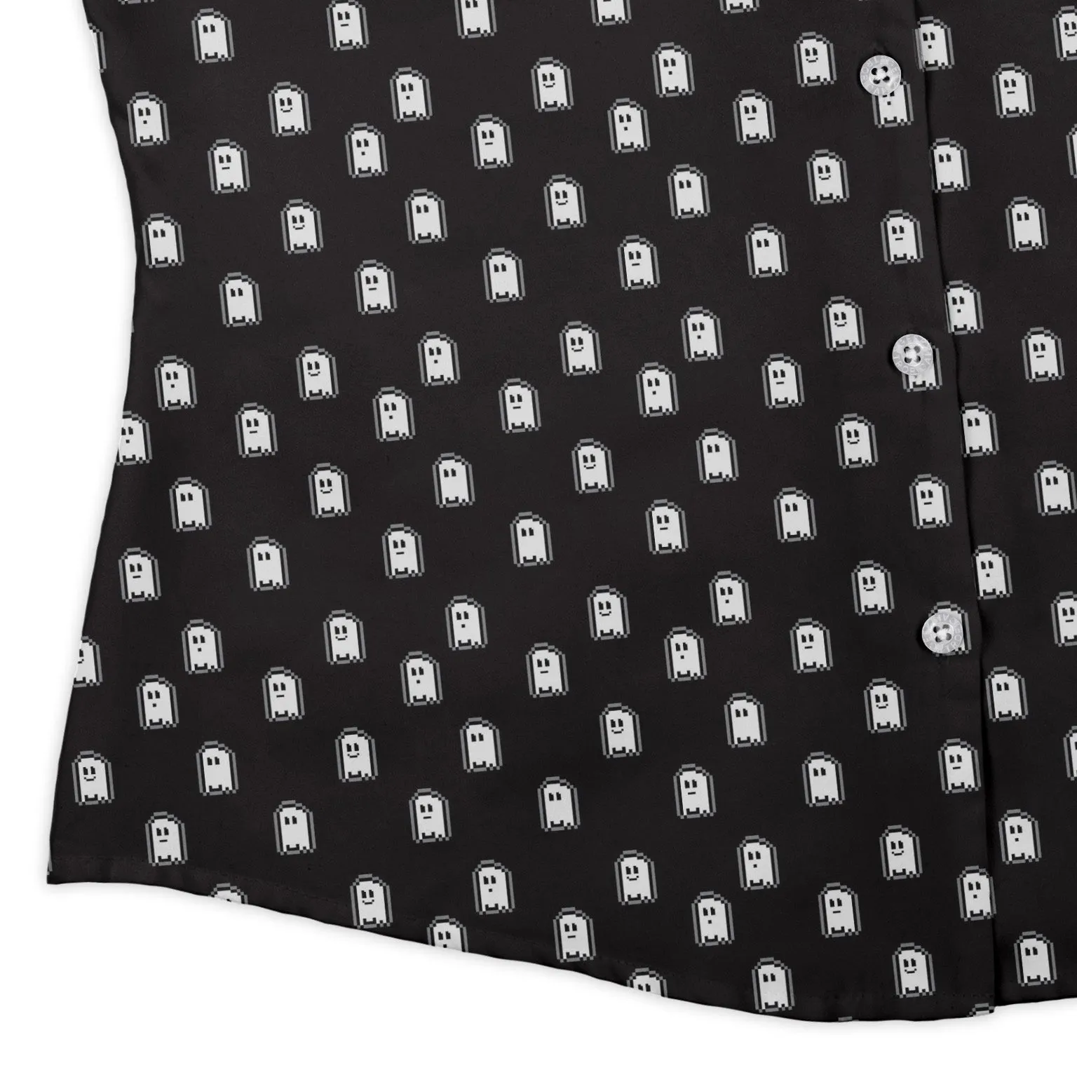 PIxel Ghost Curvy Button Up Shirt