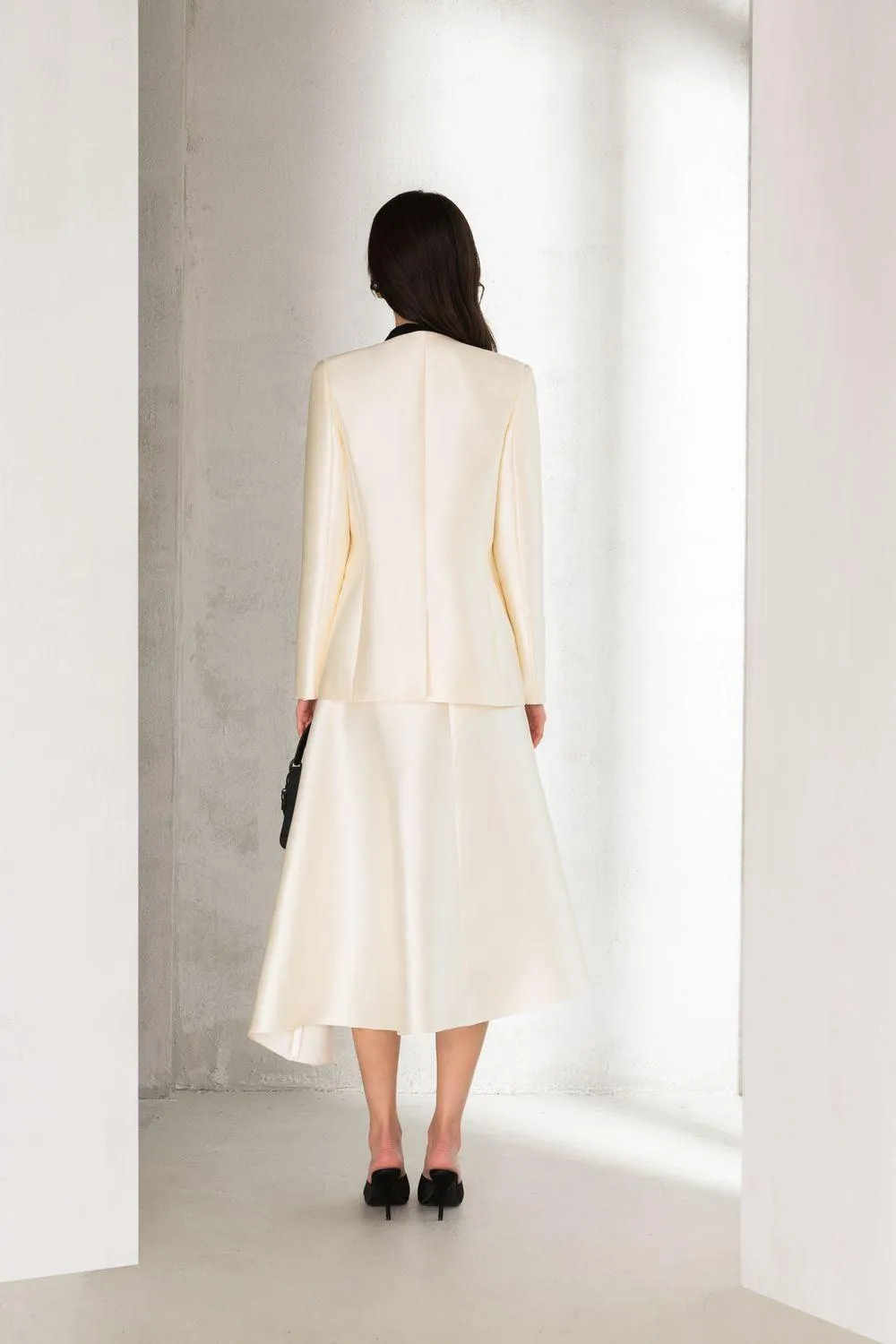 Reese Structured Lapelless Taffeta Blazer