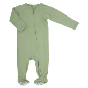 SWB Army GreeN Basic Zipper Bamboo Footie