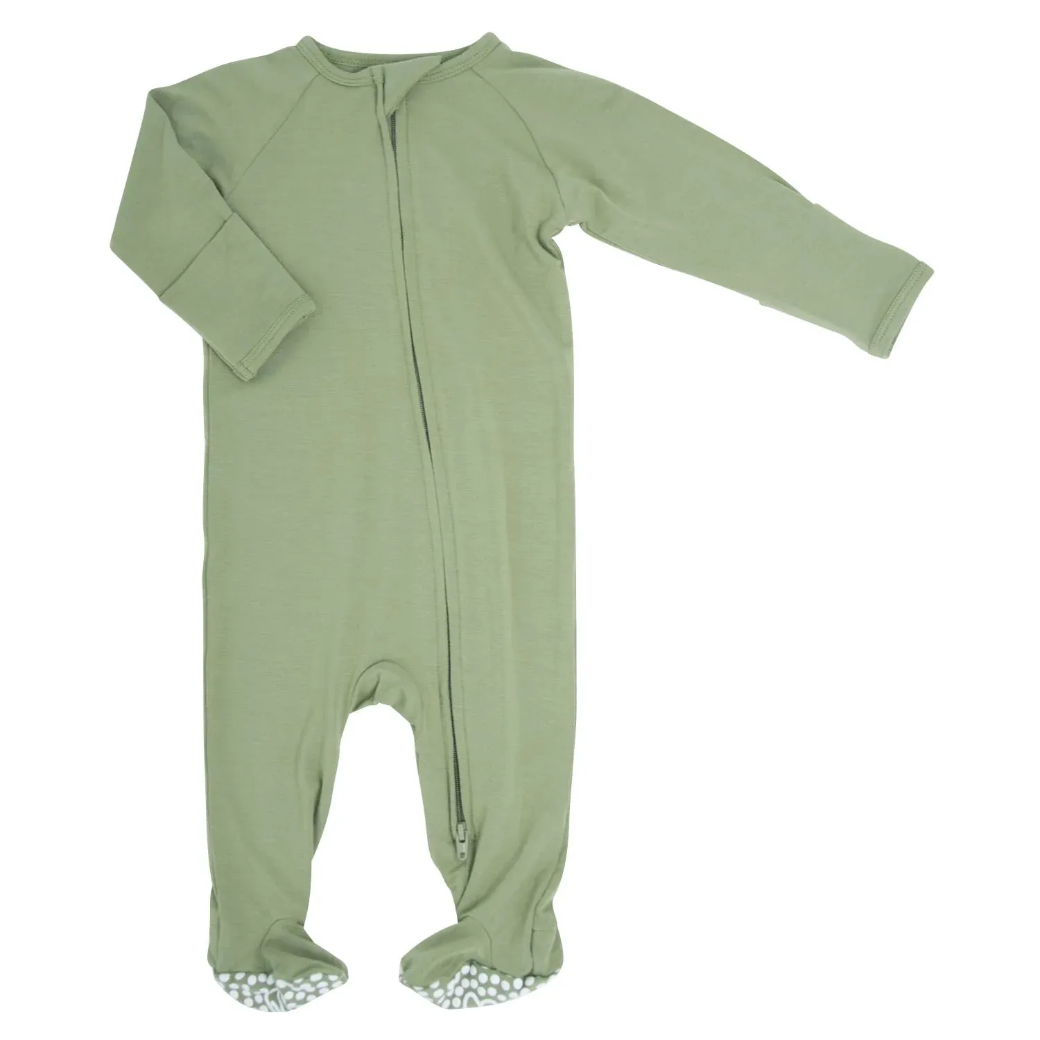 SWB Army GreeN Basic Zipper Bamboo Footie
