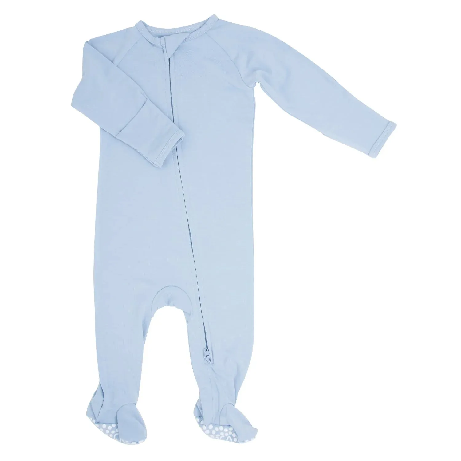 SWB Blue Basic Zipper Bamboo Footie