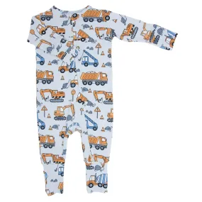 SWB Construction Truck Print Bamboo Convertible Romper