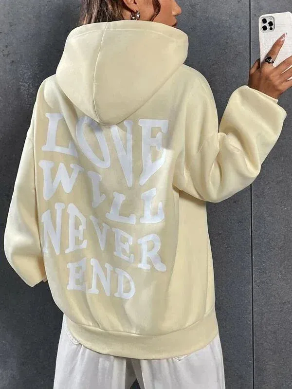 SXV 'LOVE WILL NEVER END’ Printed Cool Aesthetic Sweatshirt Hoodie