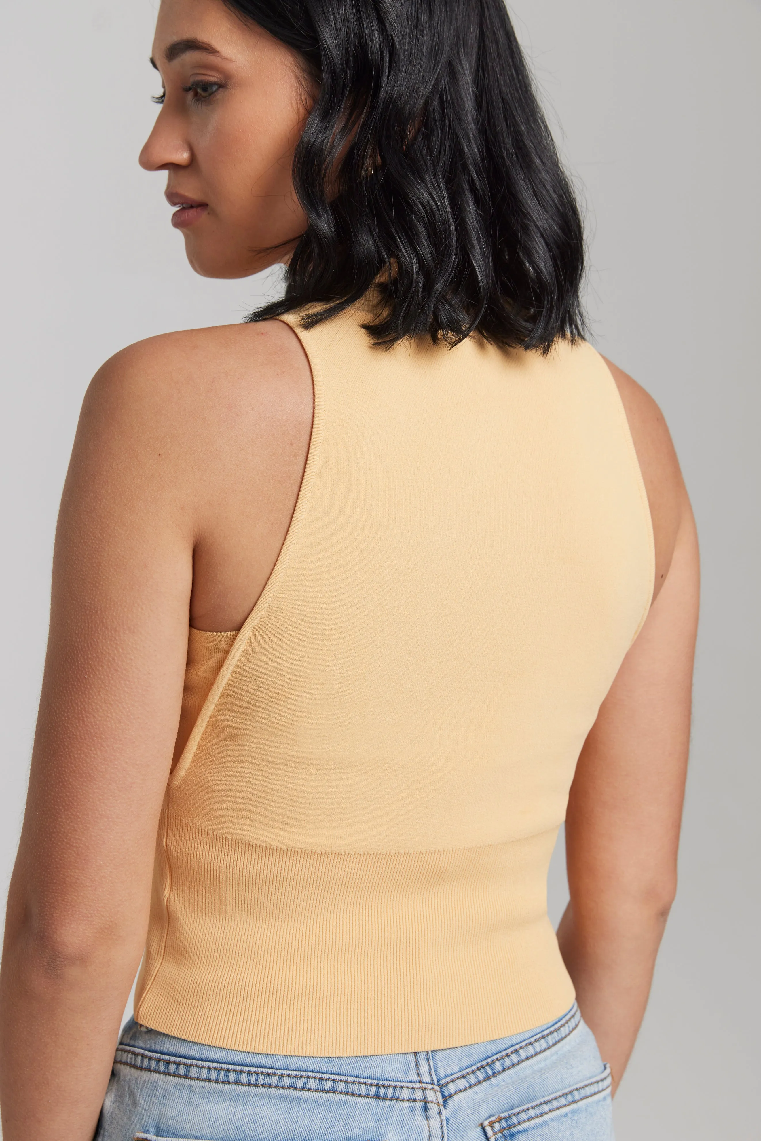 The High Neck Tank - Apricot