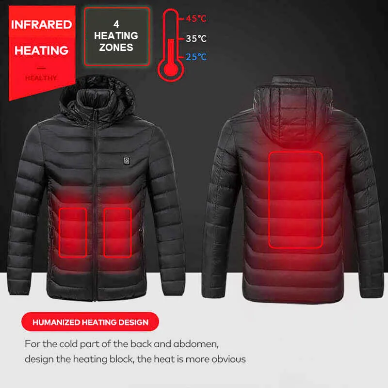 USB Powered Heated Jacket - 4 Heat Zones