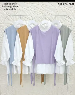 Vest knite Top - Pastel