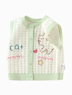 Vest New Spring 2025 Girls Baby Knitted Vest