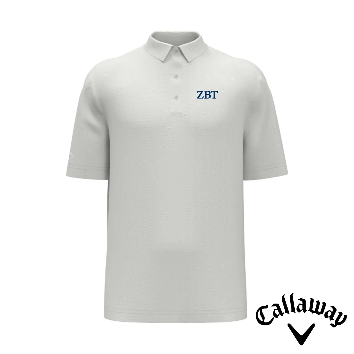ZBT White Callaway Greek Letter Golf Polo